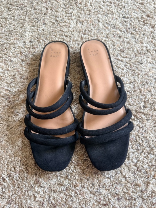 a new day Shoes - A New Day Black Sophia Strappy Sandals size 9